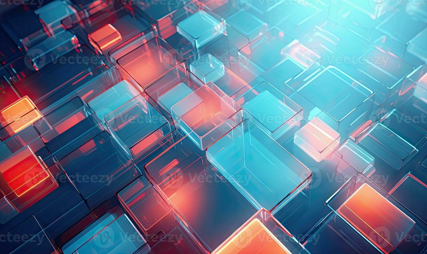 Glass morphism-inspired abstract geometric background. AI Generative photo