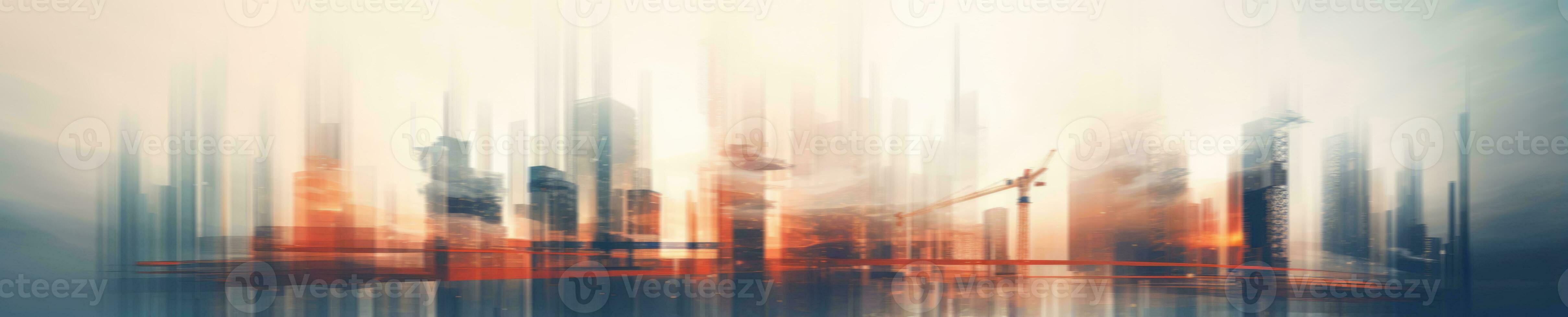 Bustling city with tall construction cranes. AI Generative photo