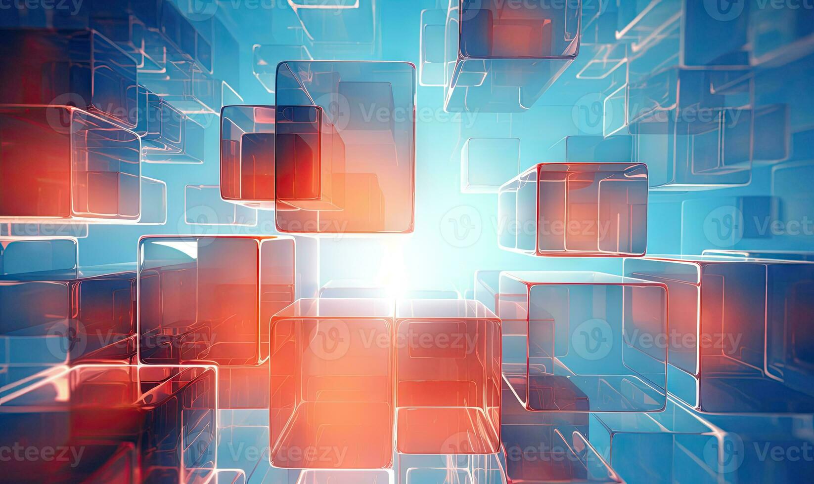 Vibrant abstract with colorful 3D cubes. AI Generative photo