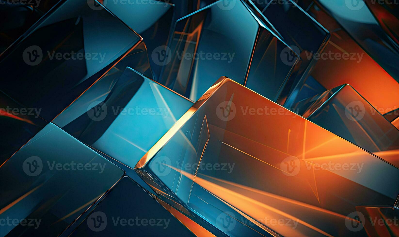 Abstract glassmorphism design with vibrant neon lights and blurred background. AI Generative photo