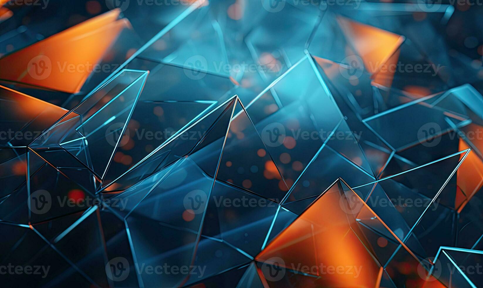 Vibrant abstract geometric background with glassmorphism elements. AI Generative photo