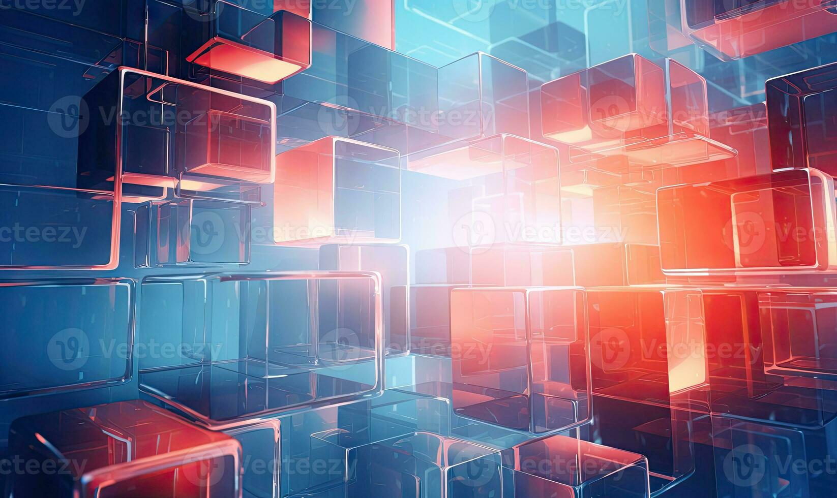 Vibrant abstract with colorful 3D cubes. AI Generative photo