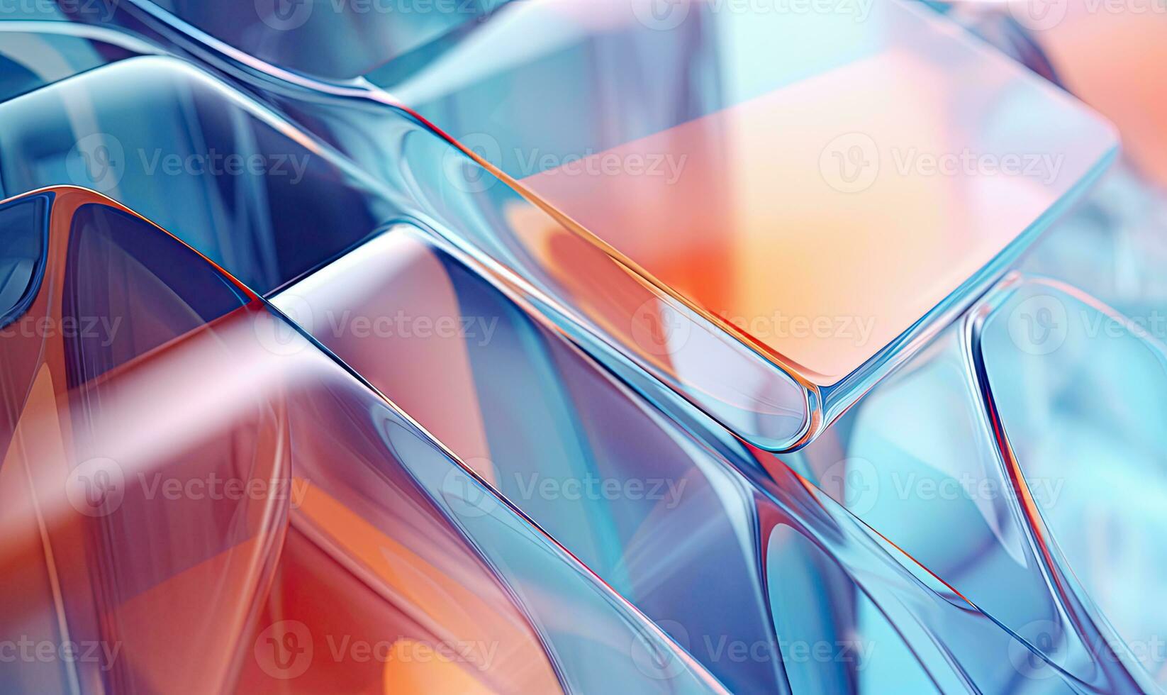 Vibrant abstract background with mesmerizing glass objects. AI Generative photo