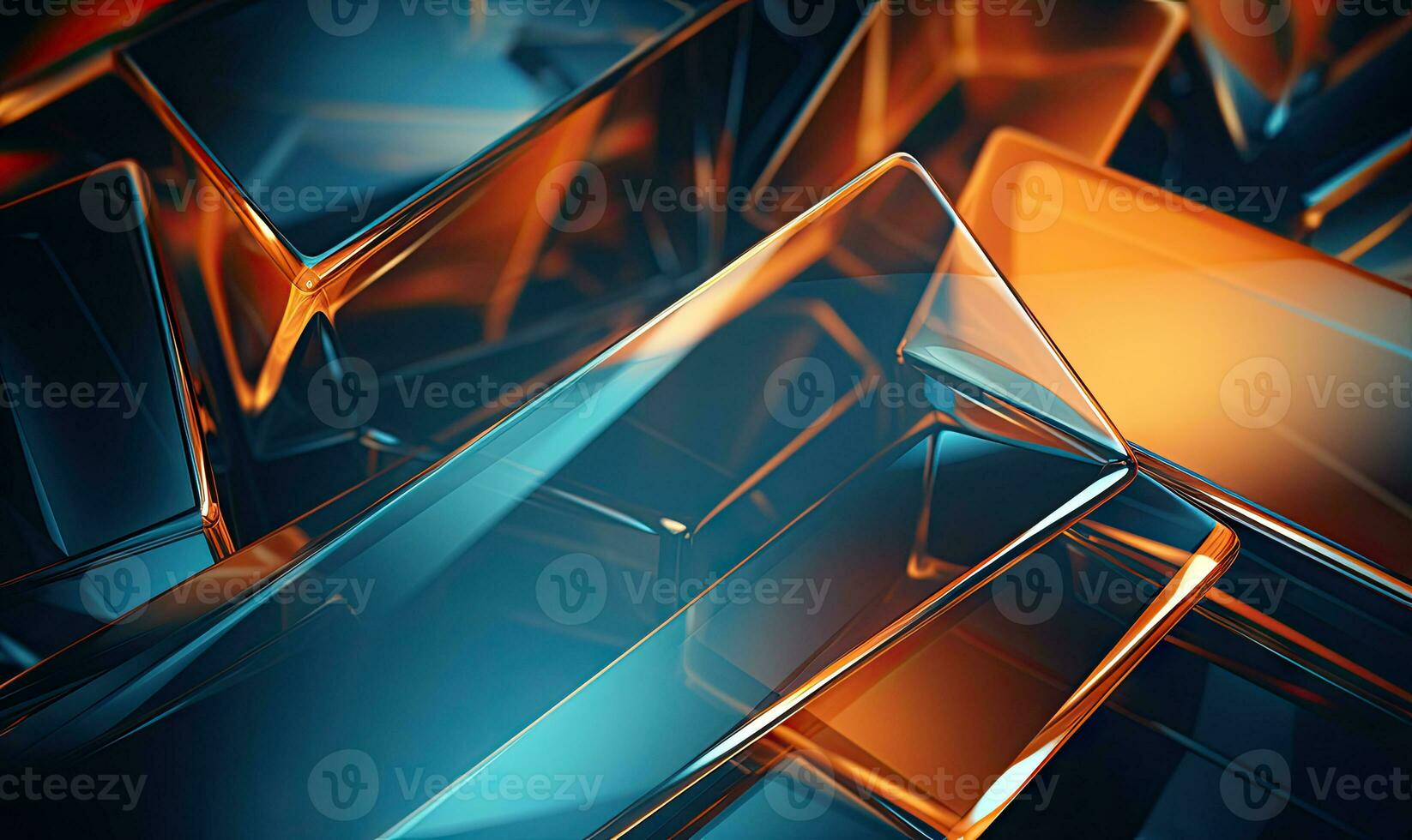 Abstract glassmorphism design with vibrant neon lights and blurred background. AI Generative photo