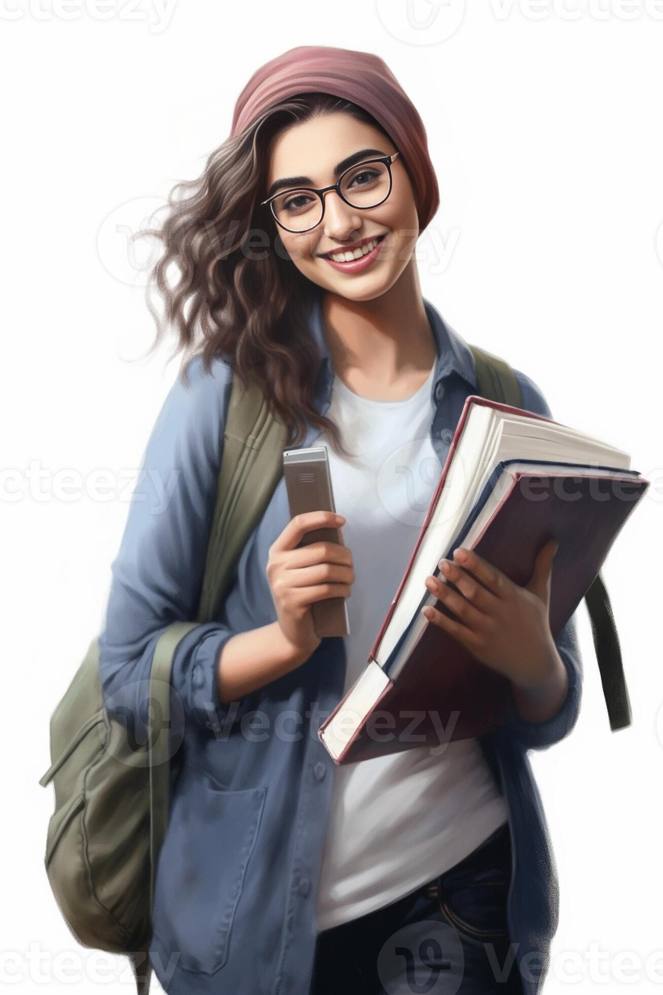 Close up shot of attractive young Caucasian woman with amazed