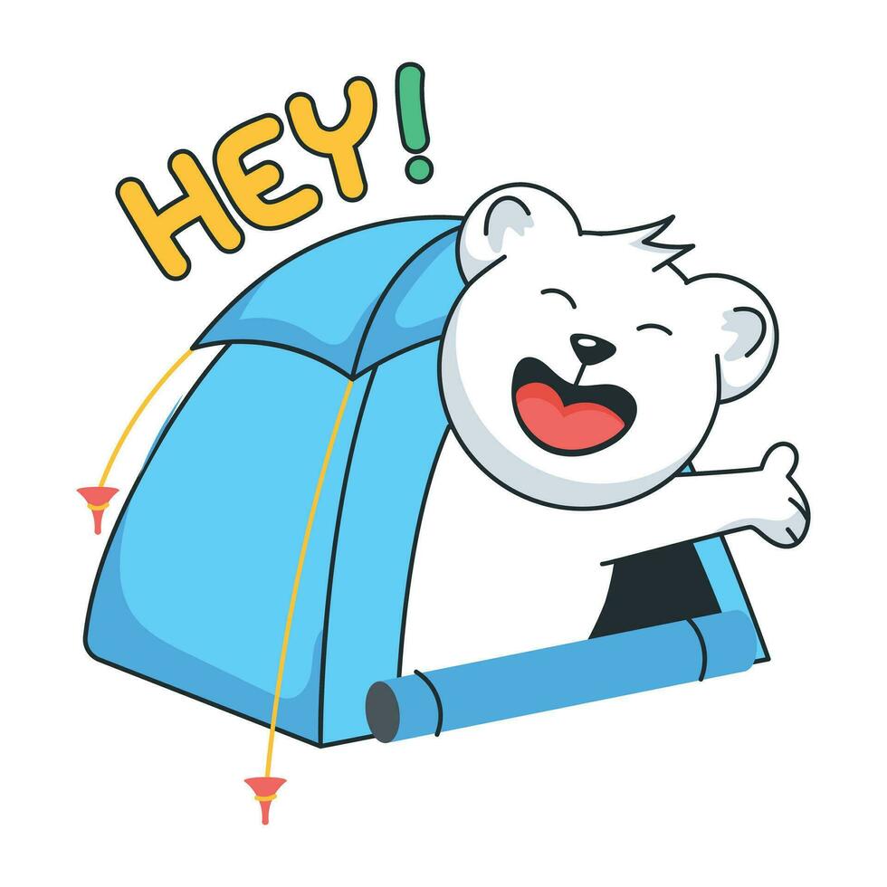 Trendy Bear Tent vector