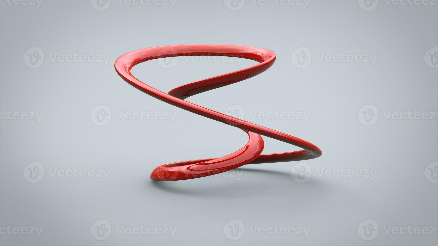 Red polished abstract minimalist sculpture photo