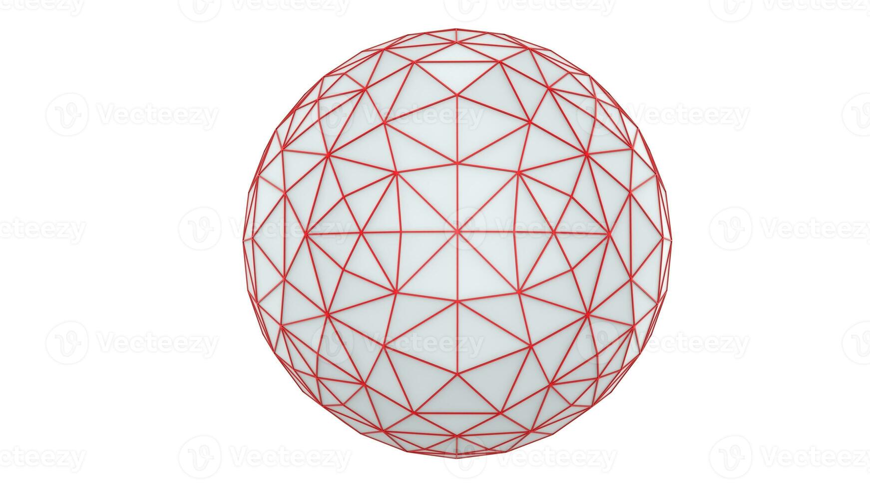 Abstract low poly sphere constructed out of triangles photo