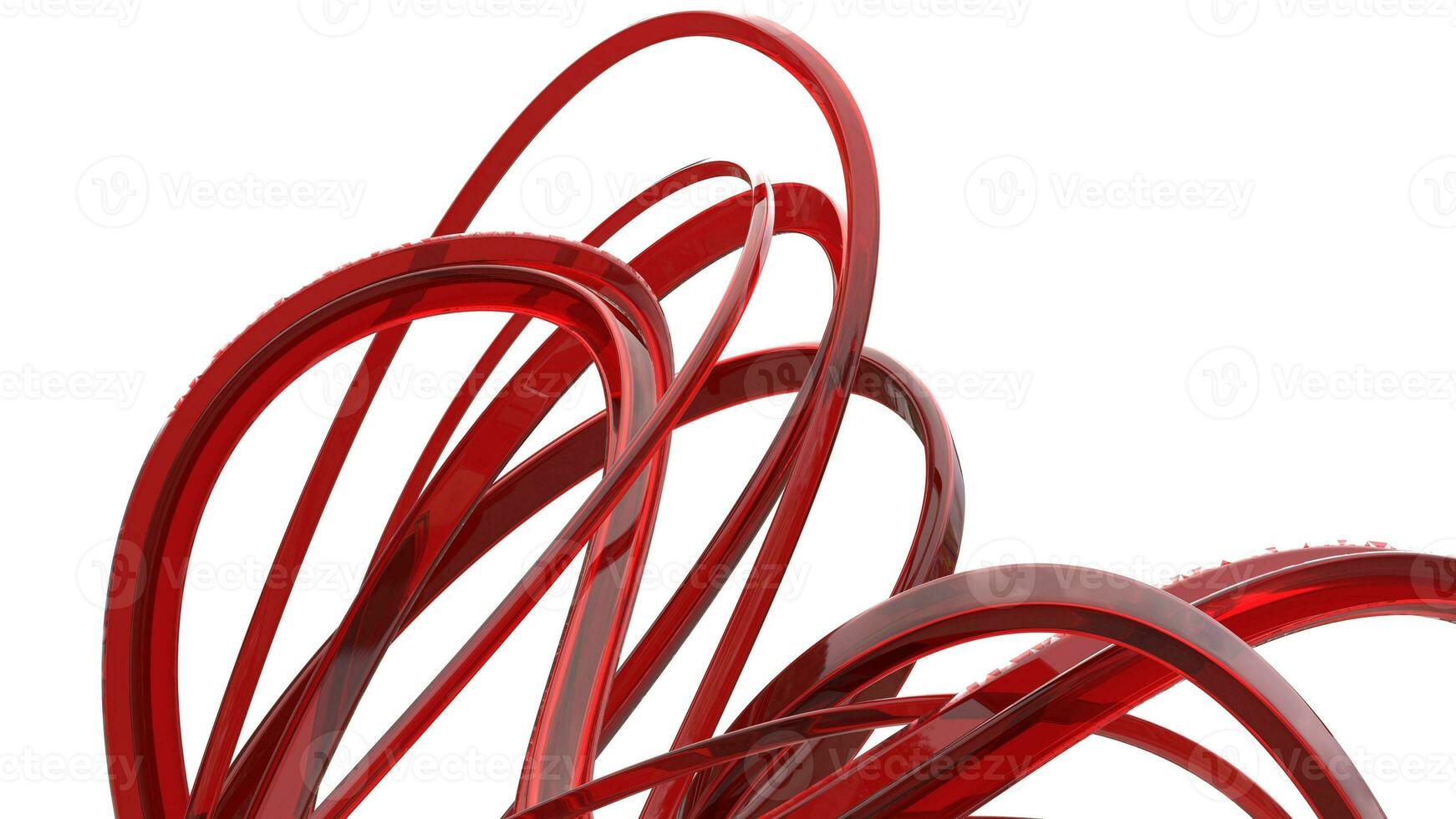 Strange red glass structures and sweeps photo
