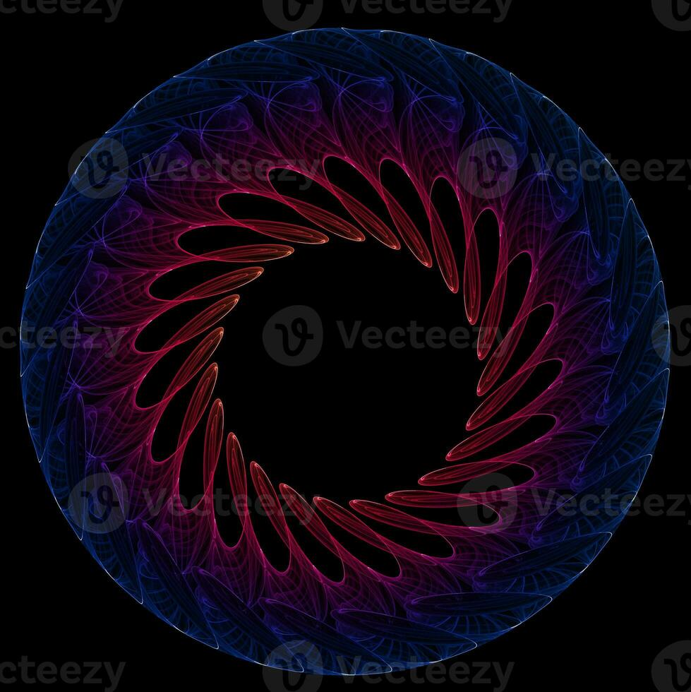 Dark blue and red sbtract circle and teardrop shapes photo