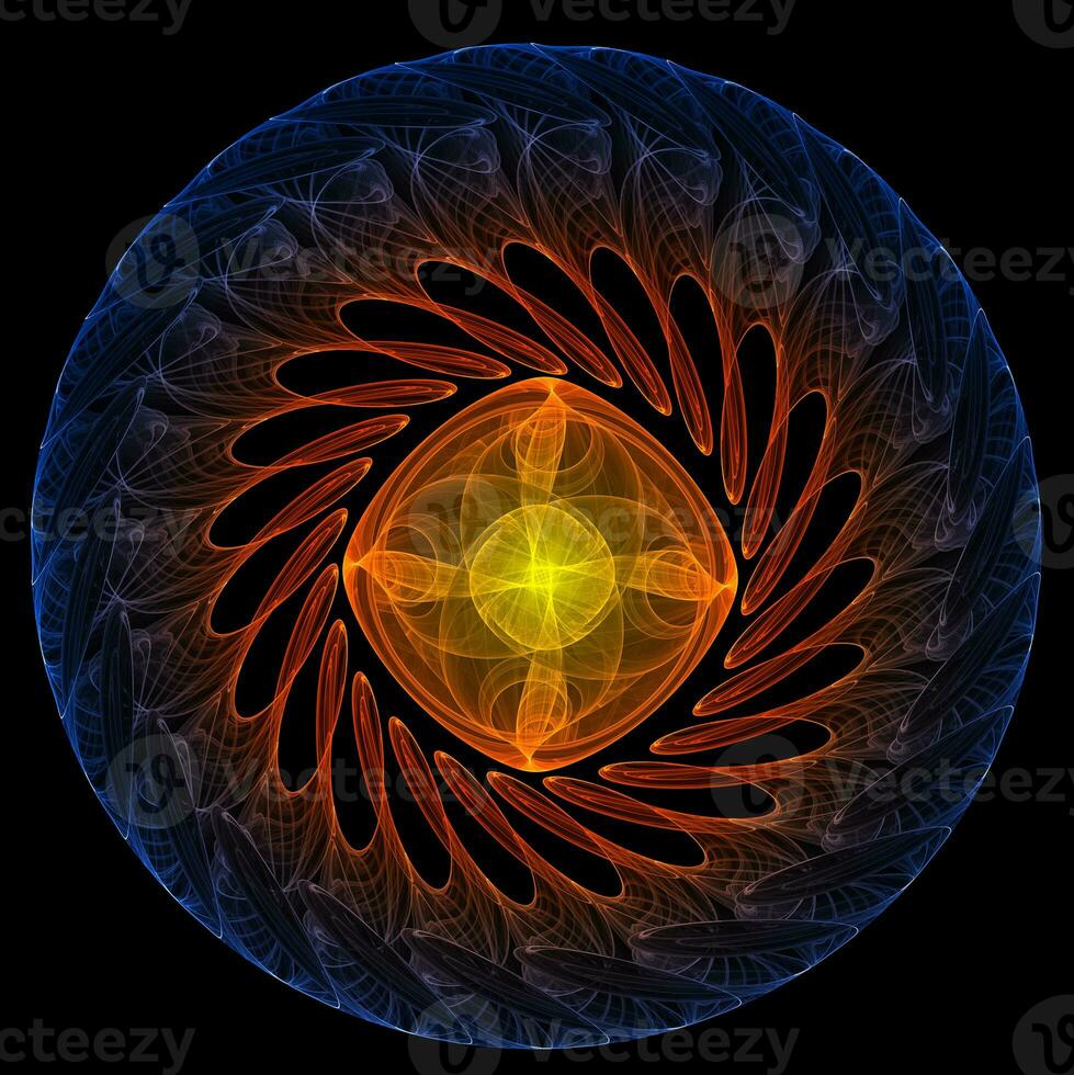 Glowing abstract mandala shape photo