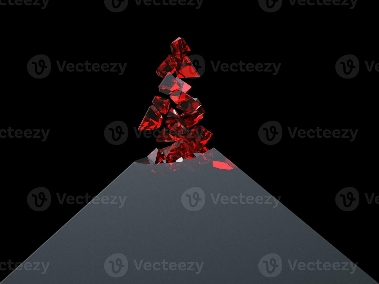 Ruby red fragments floating off photo
