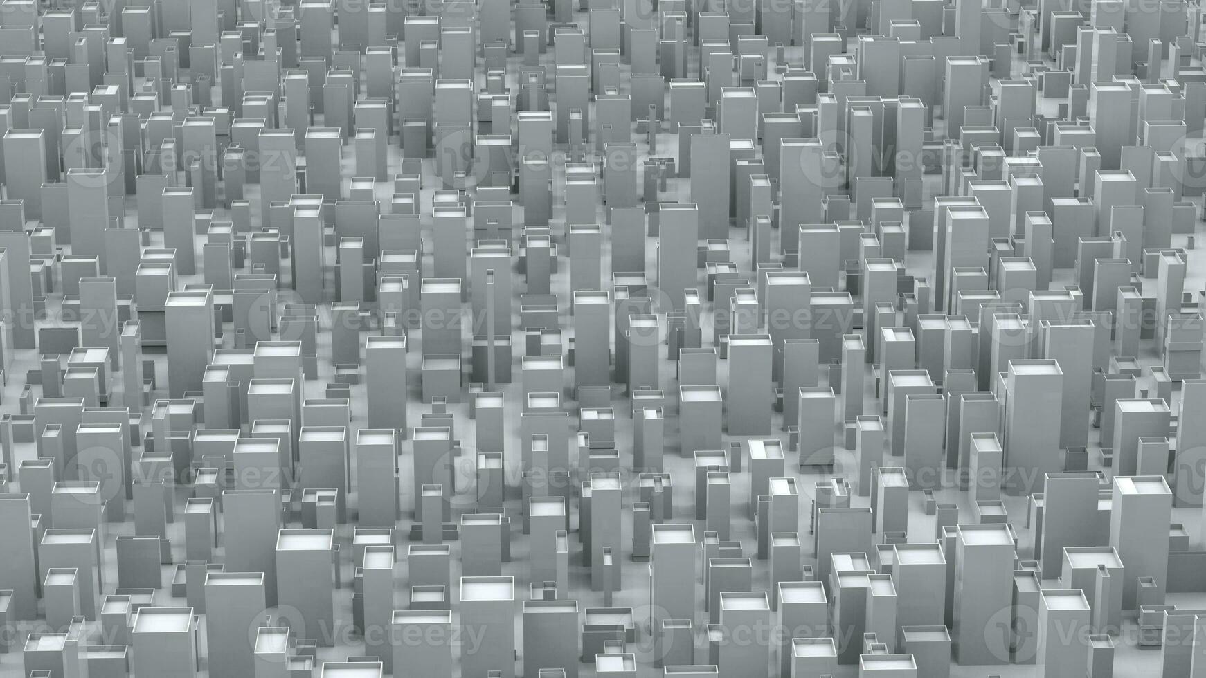 White abstract city form and city blocks photo