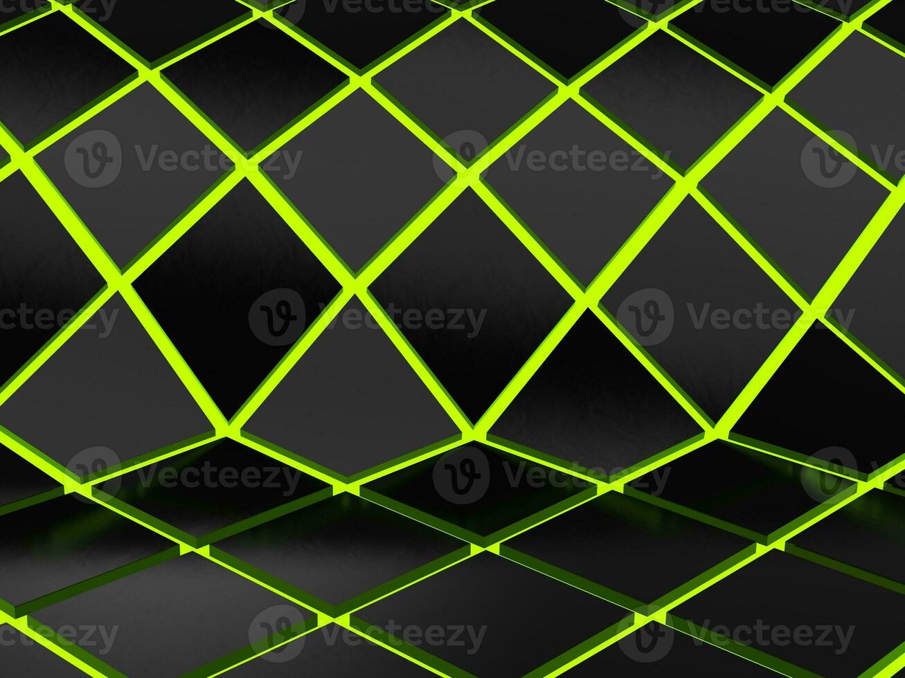 Abstract low poly glowing green grid background photo