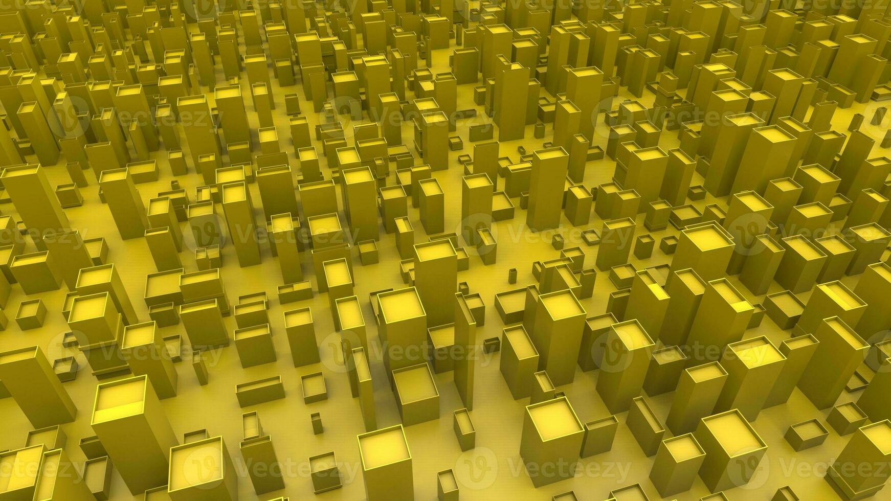 Huge abstract yellow city 3D environment photo