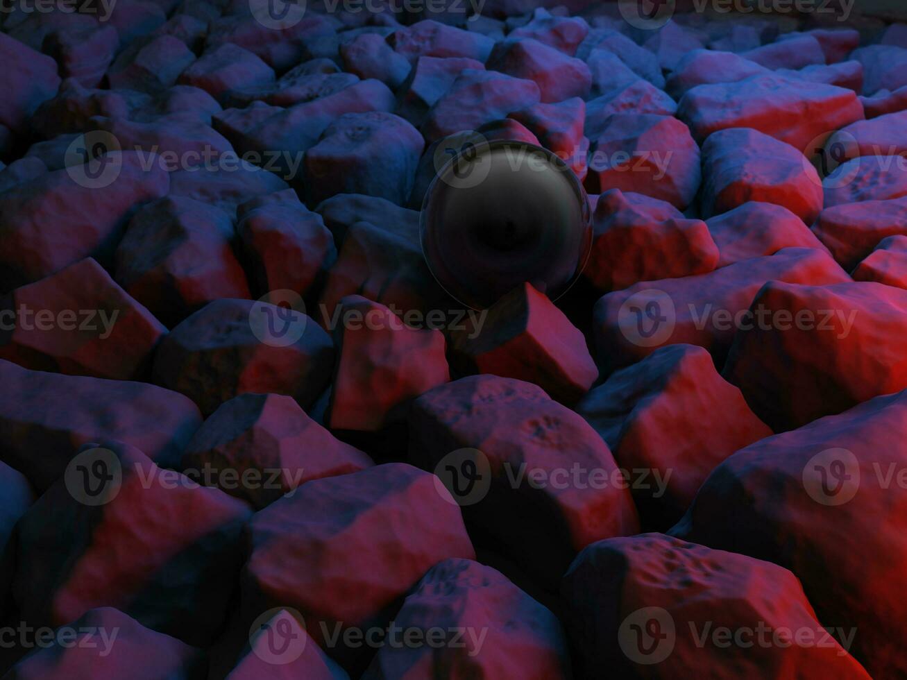 Abstract rocky neon terrain environment photo