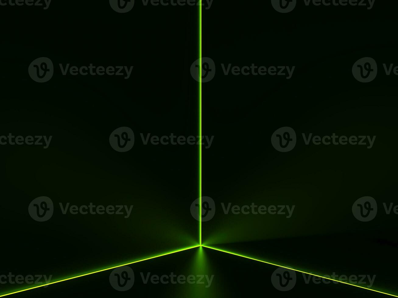 Dark environment with green bounce light - 3D Illustration photo