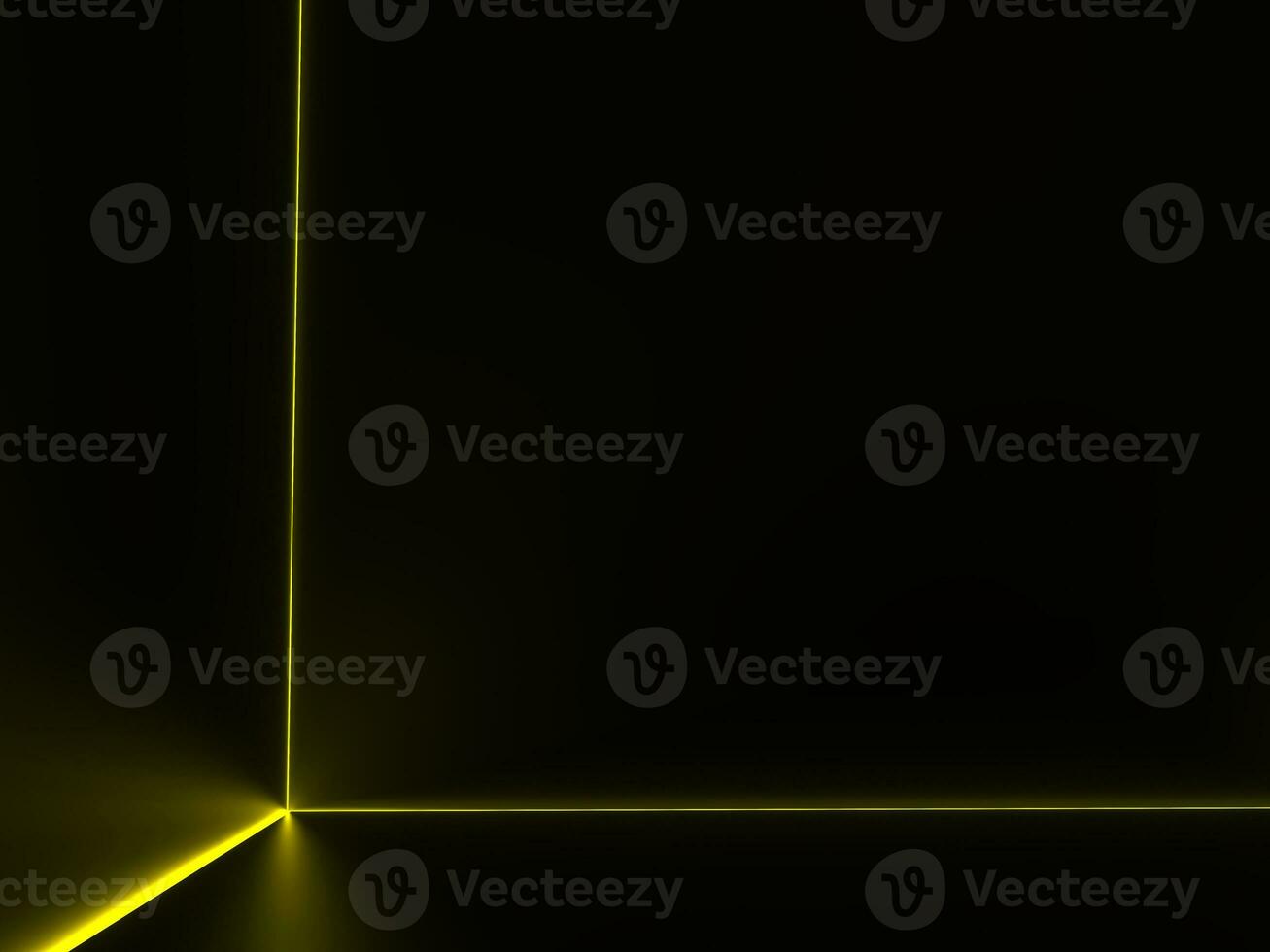 Dark environment with yellow bounce light - 3D Illustration photo