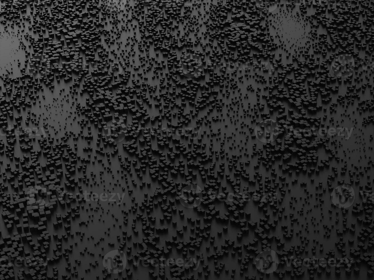 Abstract cube city - black environment - 3D Illustration photo