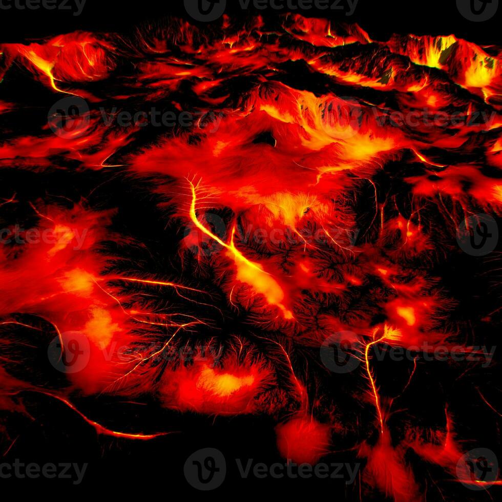 Volcanic lava flow landscape photo