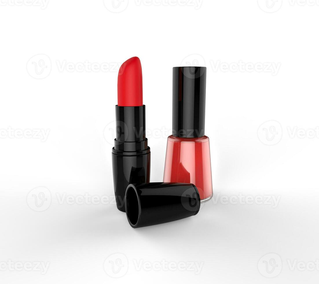 Red Lipstick and red nail polish photo