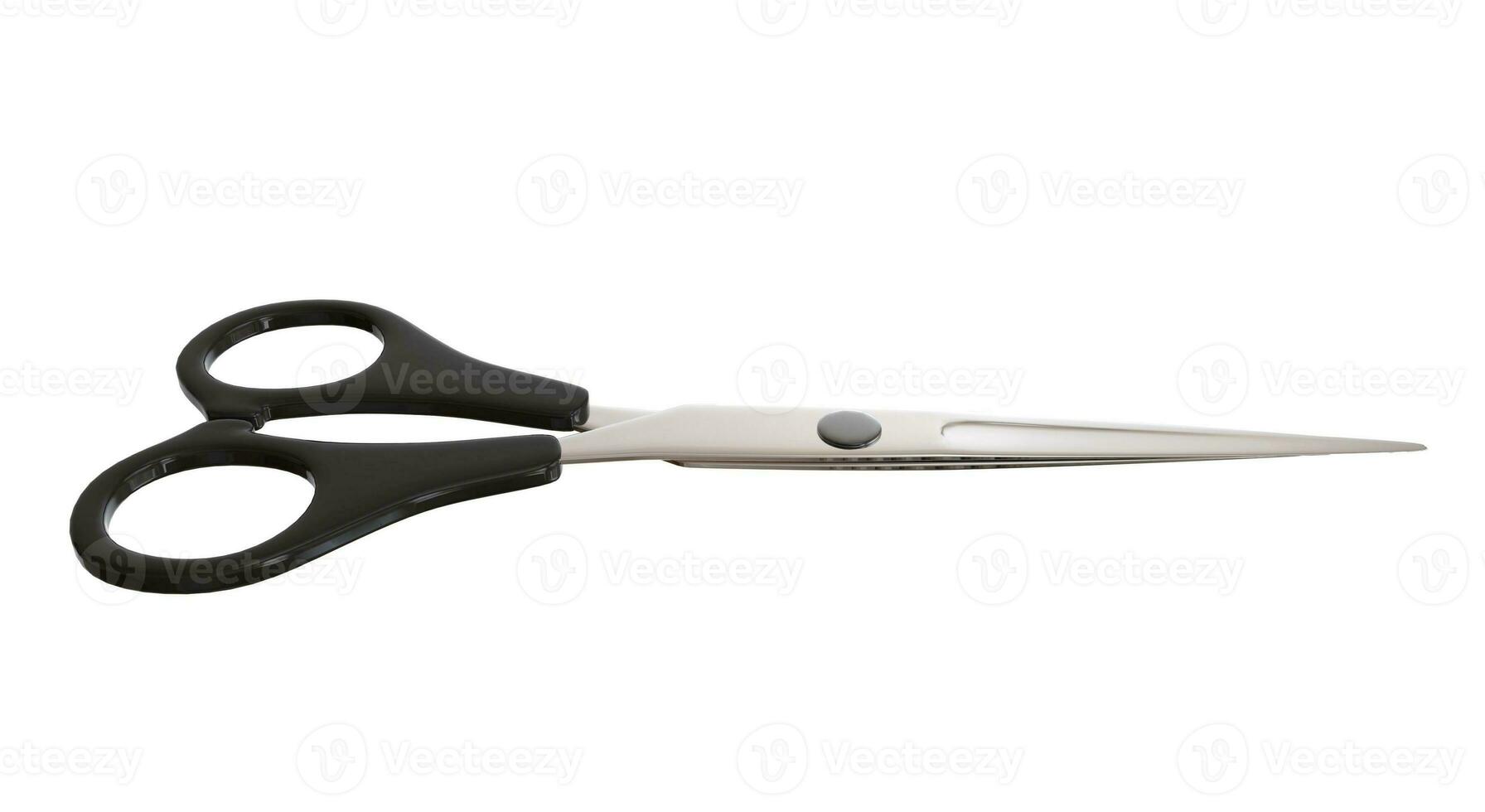 Scissors with black grip - closed photo