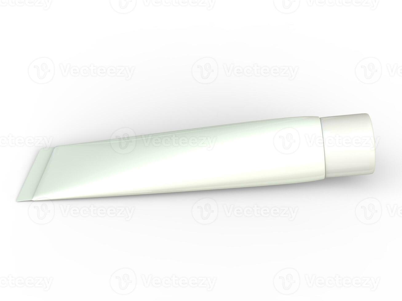 White ulabled plastic tube for toothpaste photo