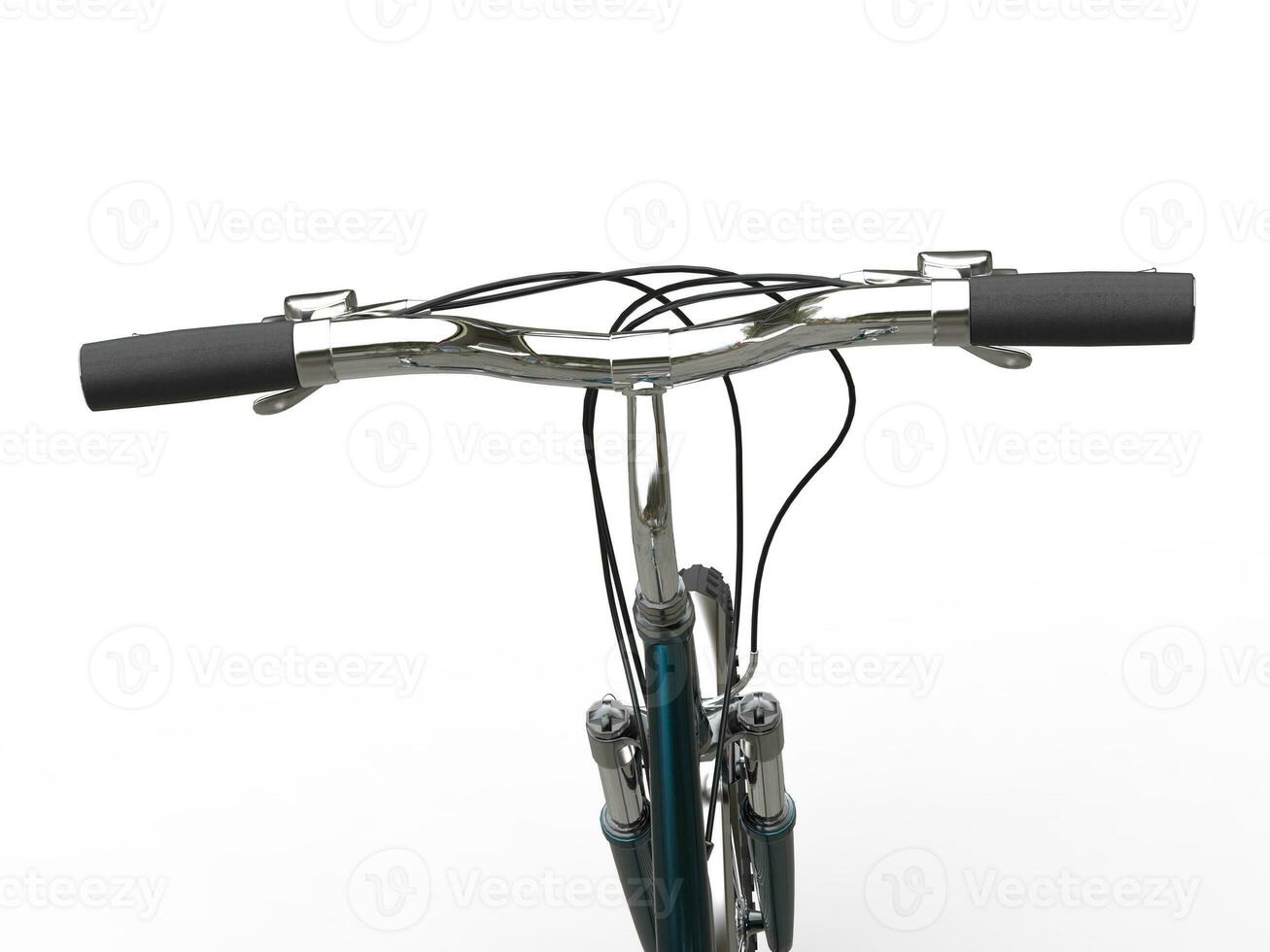 Black bicycle handles - first person view photo