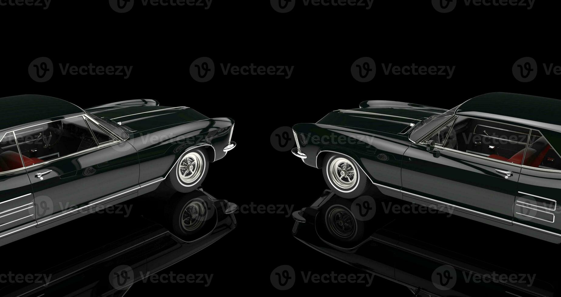 Two Black Cars On Black Background photo