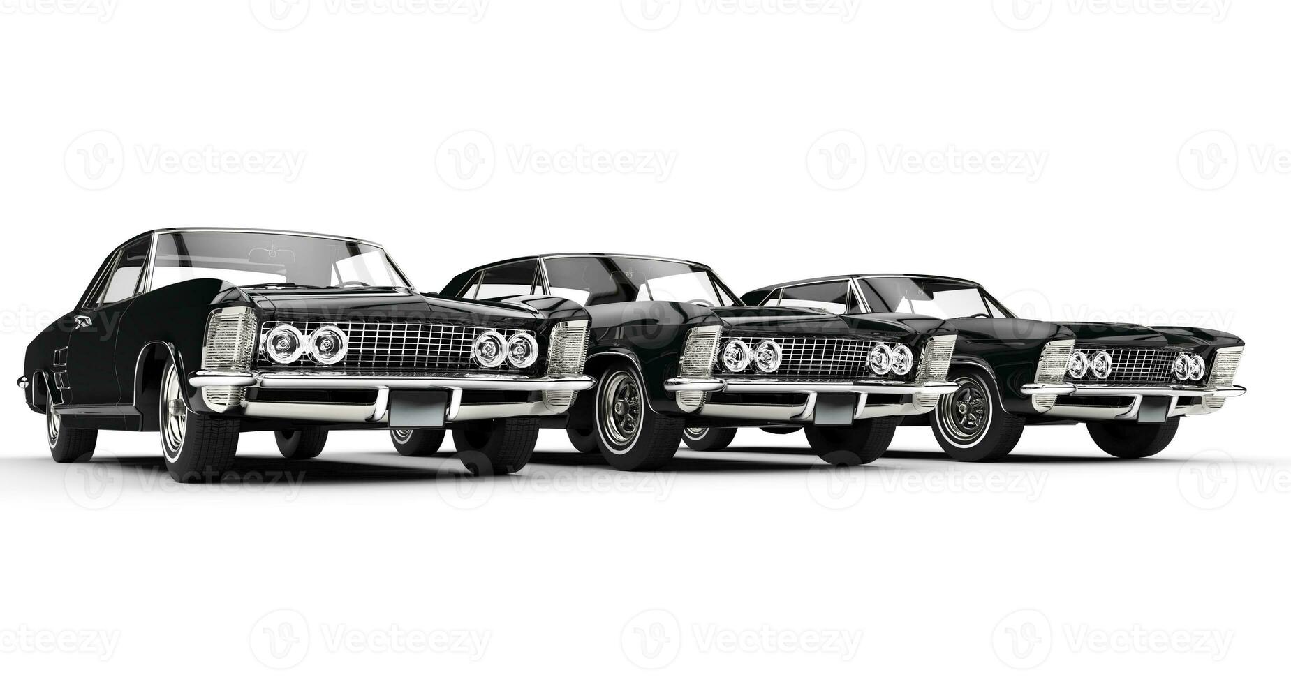 Row Of Classic American Cars photo