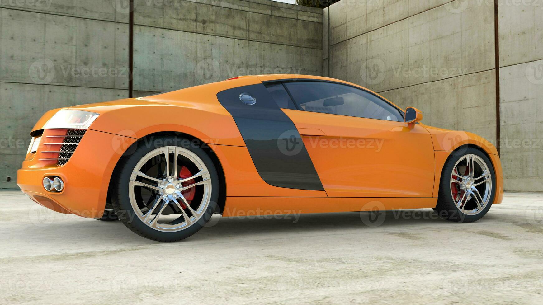 Orange Supercar - side view photo