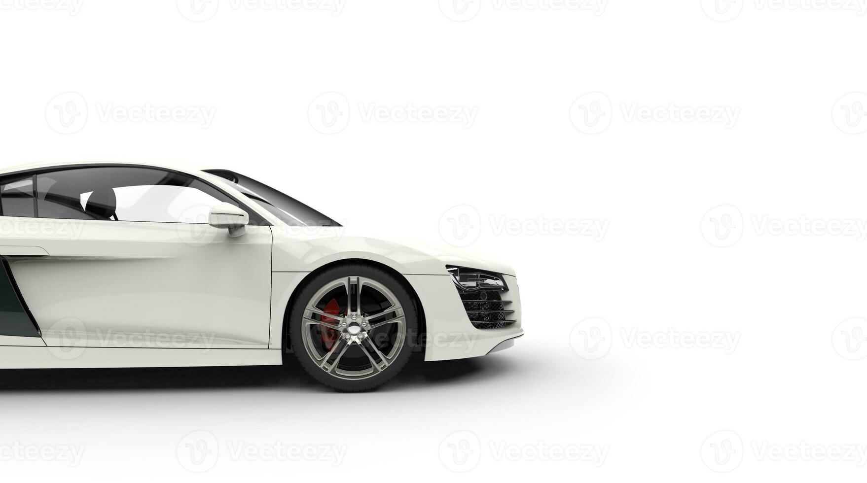 White Supercar - cut shot photo