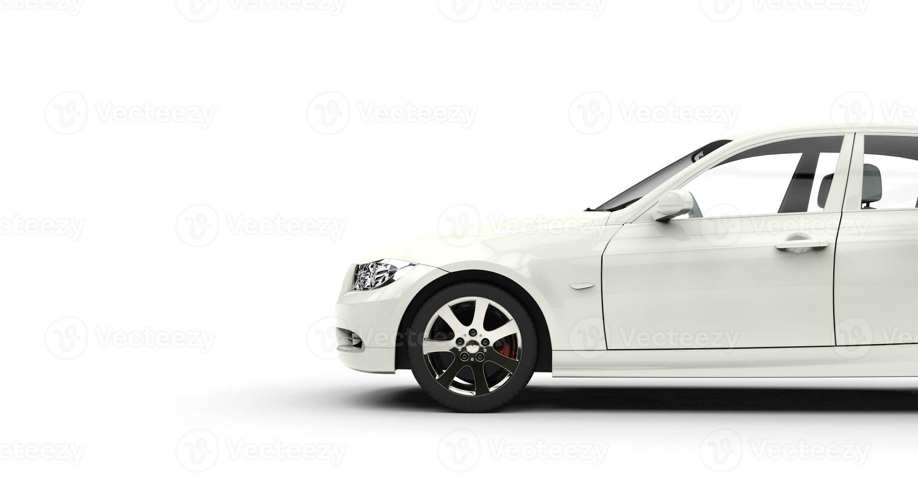 Modern White Car Cutout Right photo