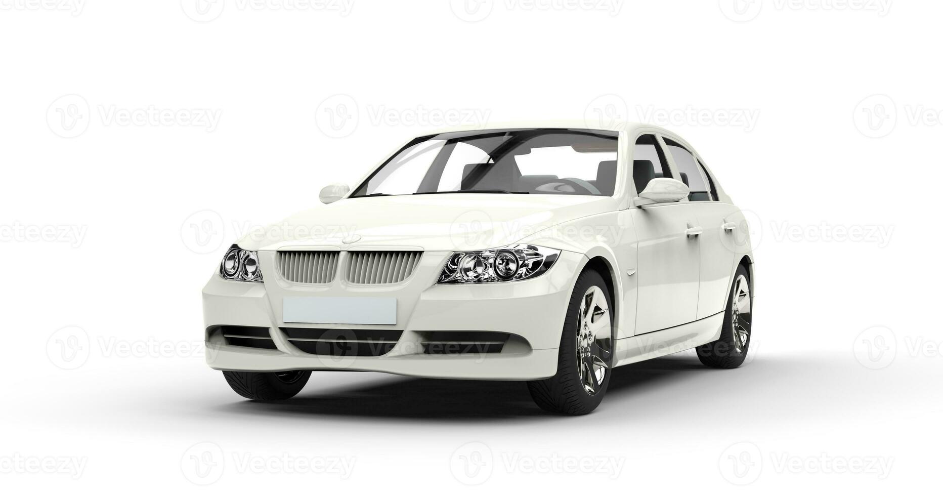 White Powerful Car Front photo