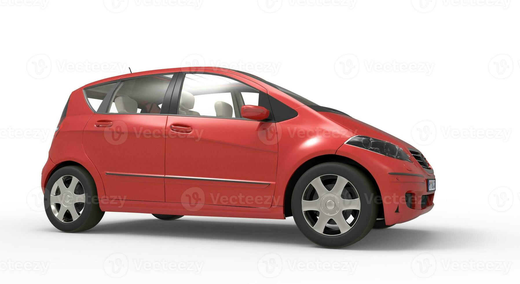 Modern Compact Car Red photo