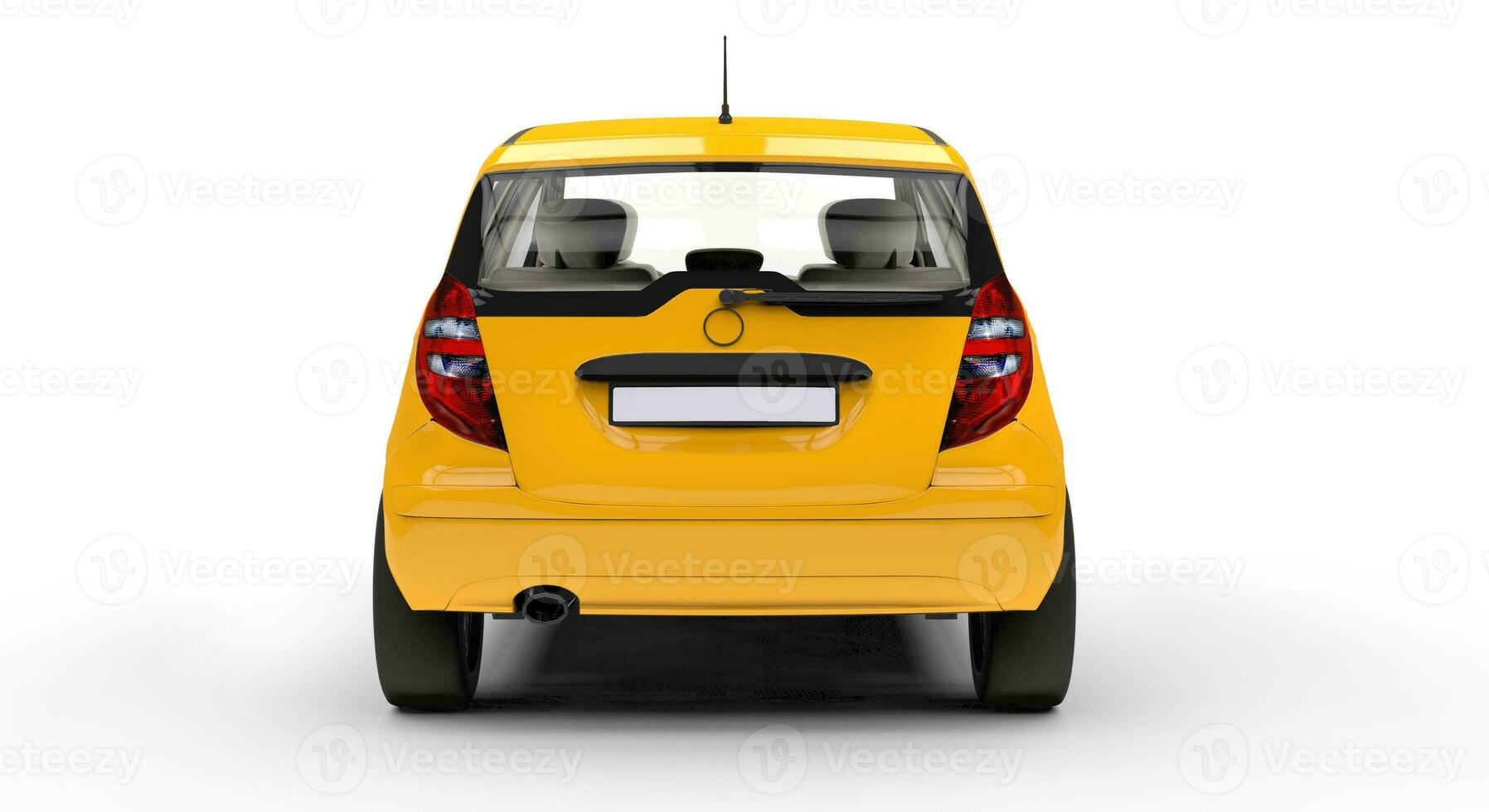 Yellow Small Car Back photo