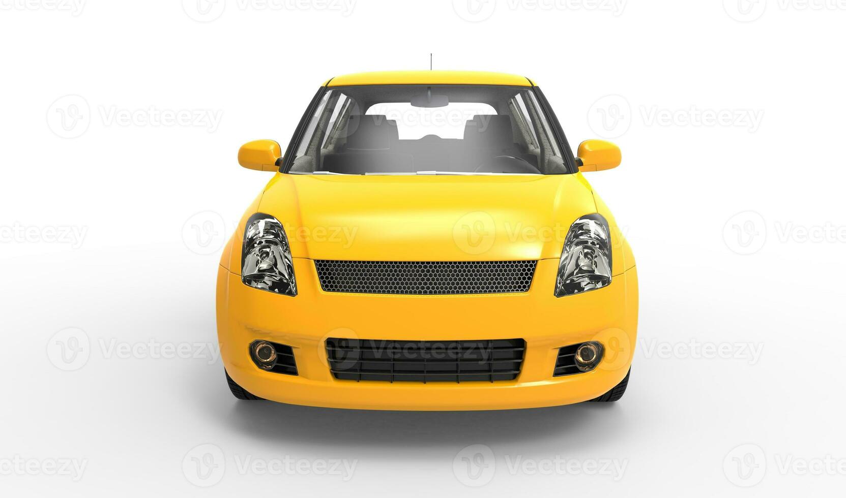 Modern Compact Car Yellow 2 photo