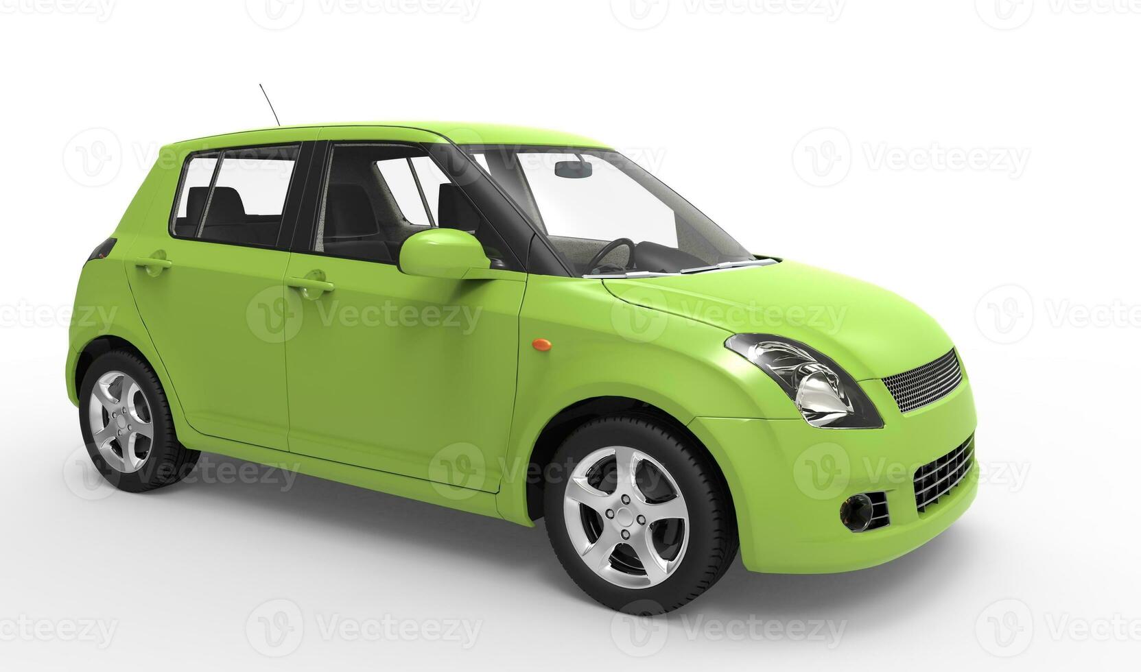 Modern Compact Car Green photo