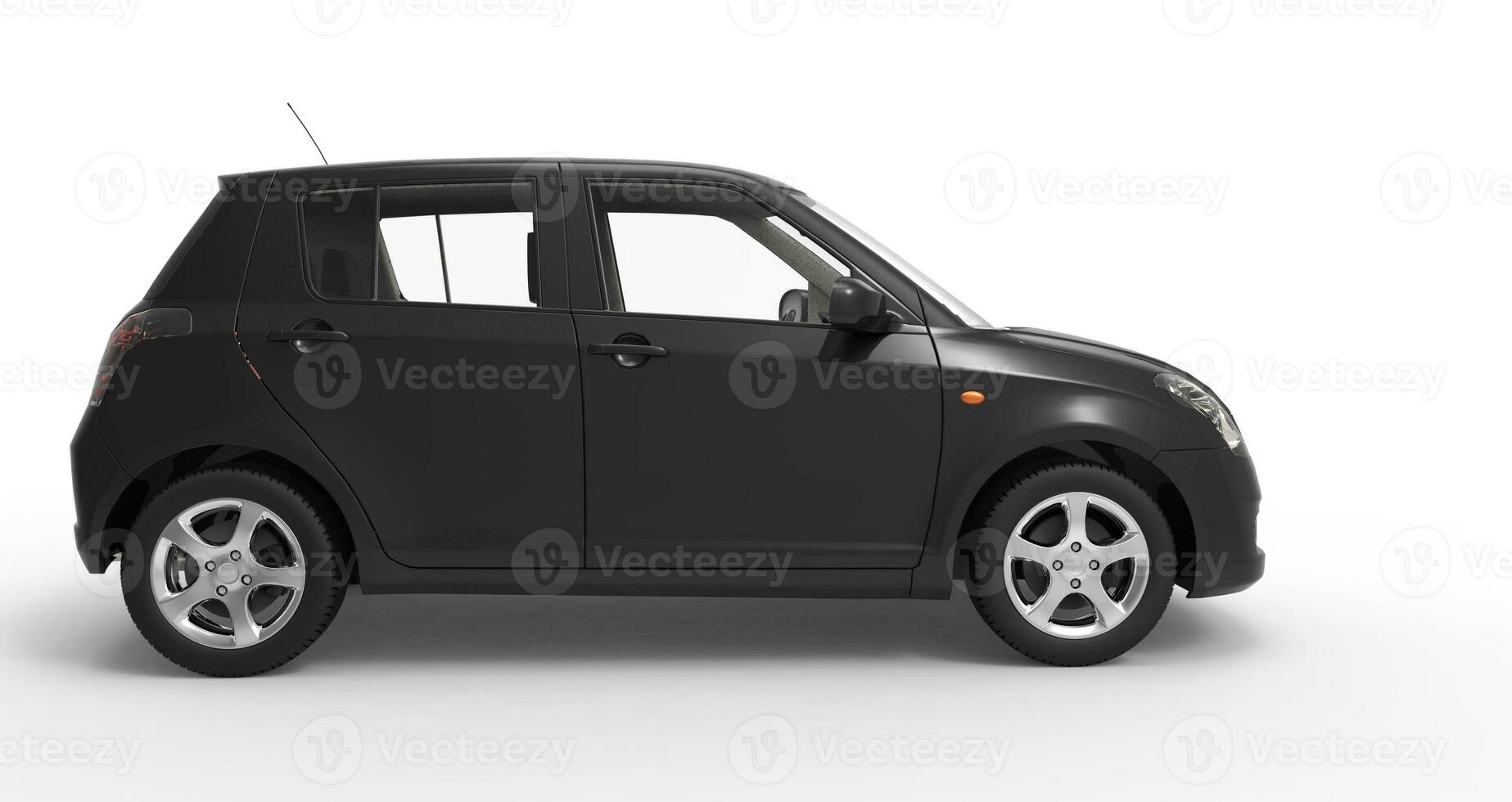 Modern Compact Car Black Side photo