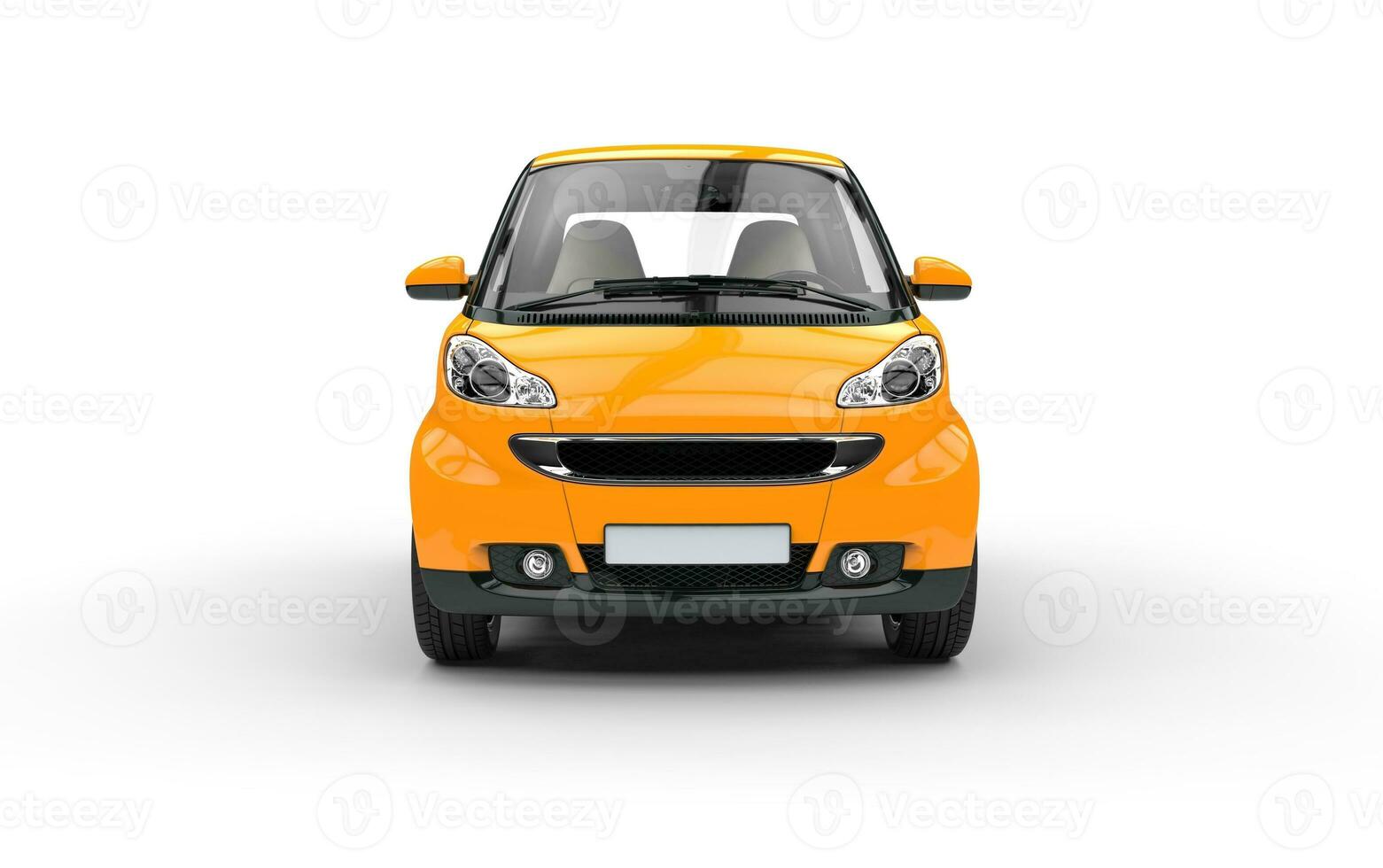 Yellow Small Car Front View photo