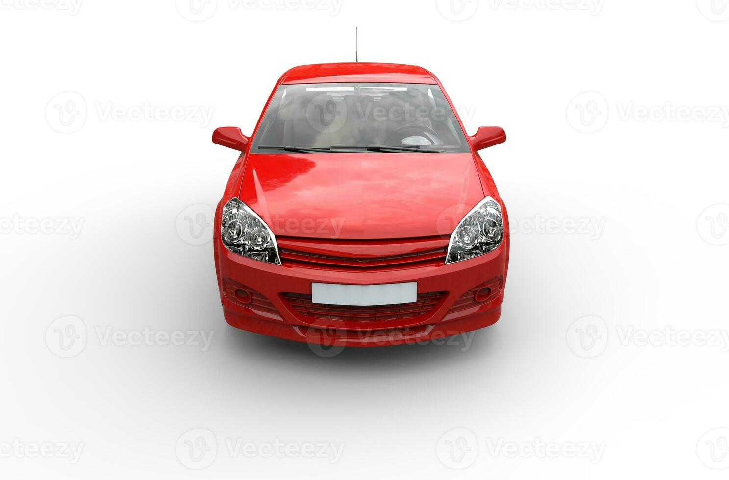 Red Compact Car Top Front View photo