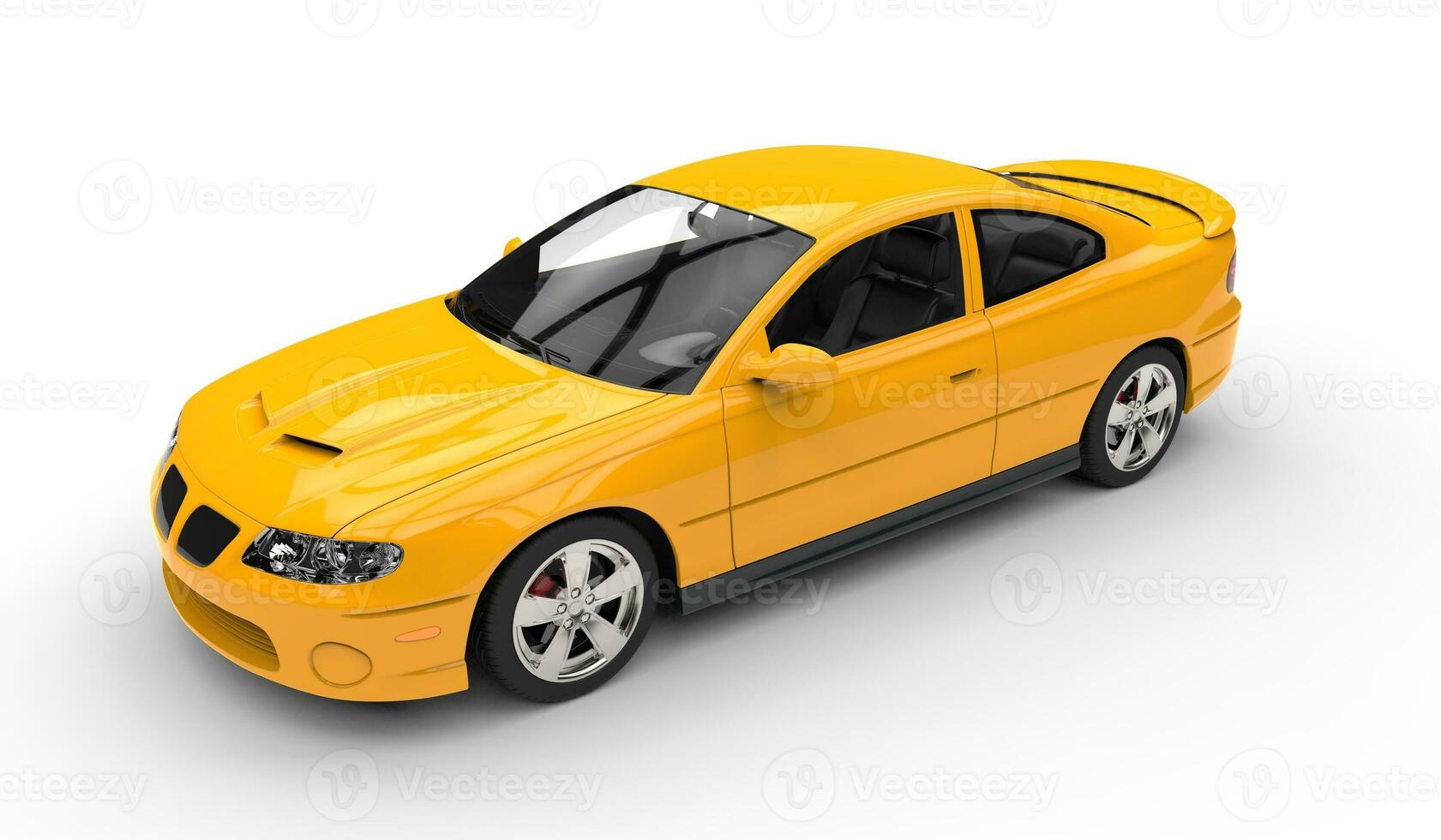 Yellow Sports Car Top Side View photo