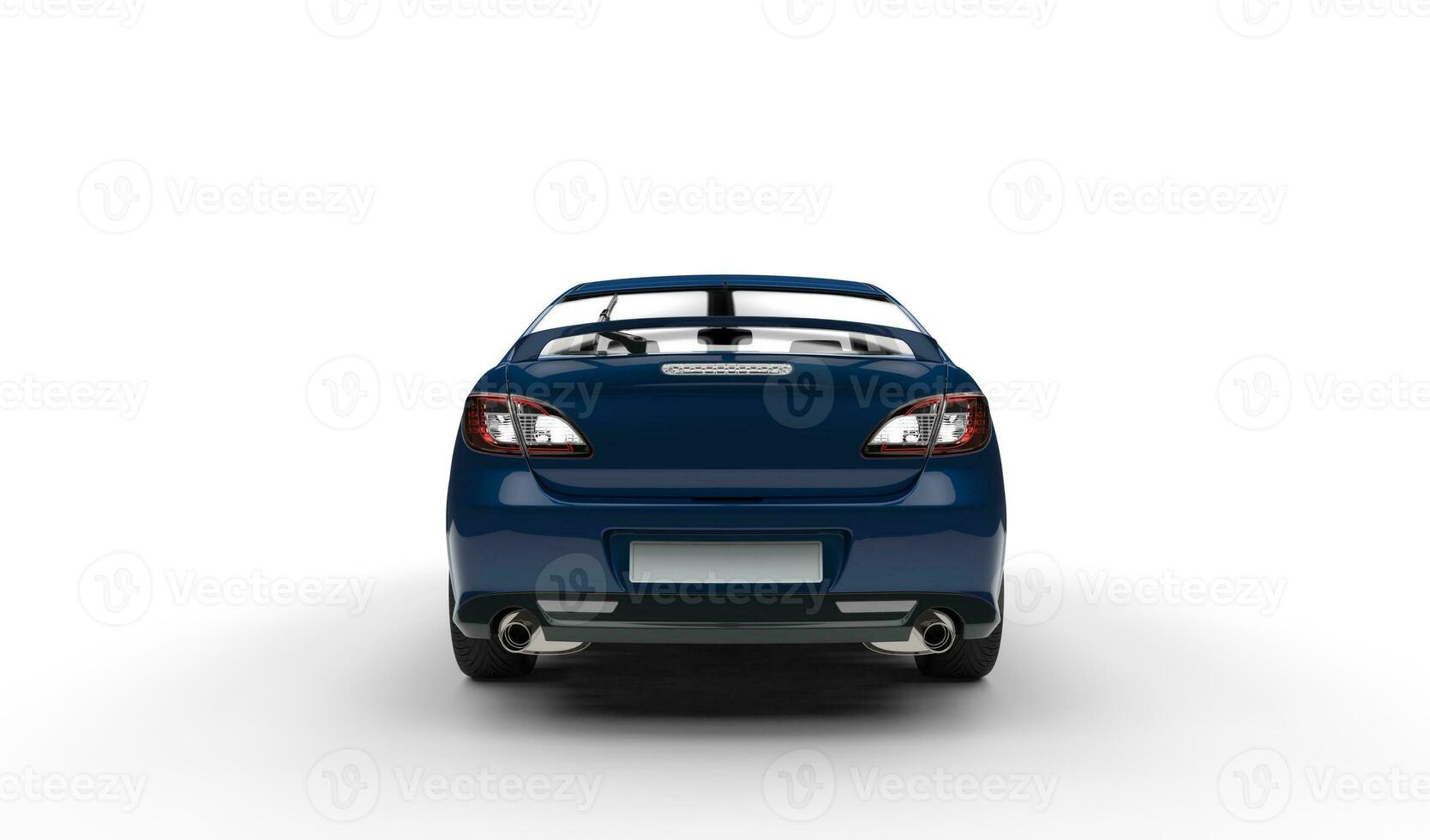Dark Blue Car Back View photo