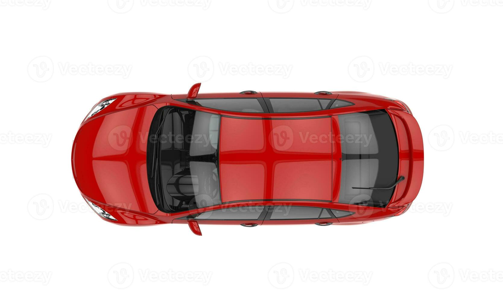 Red Car Top View  - isolated on white background photo