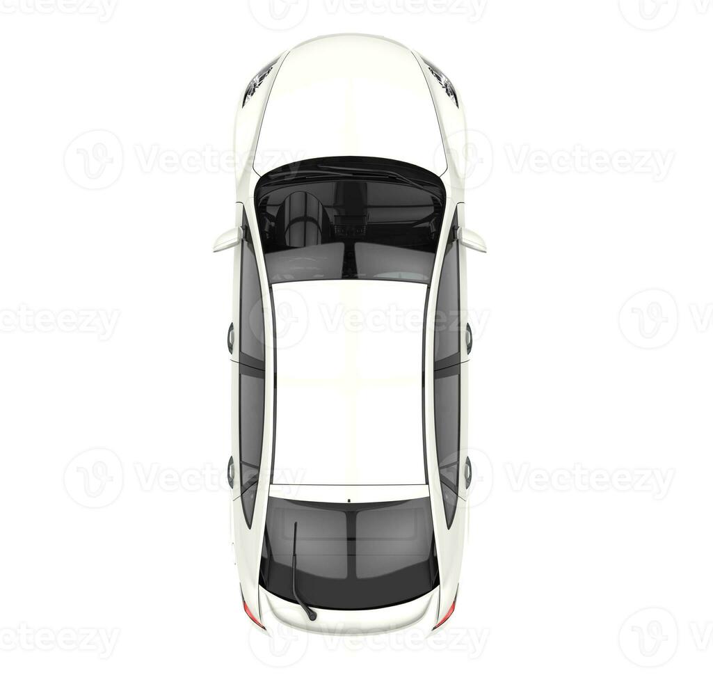 White Car Top View photo