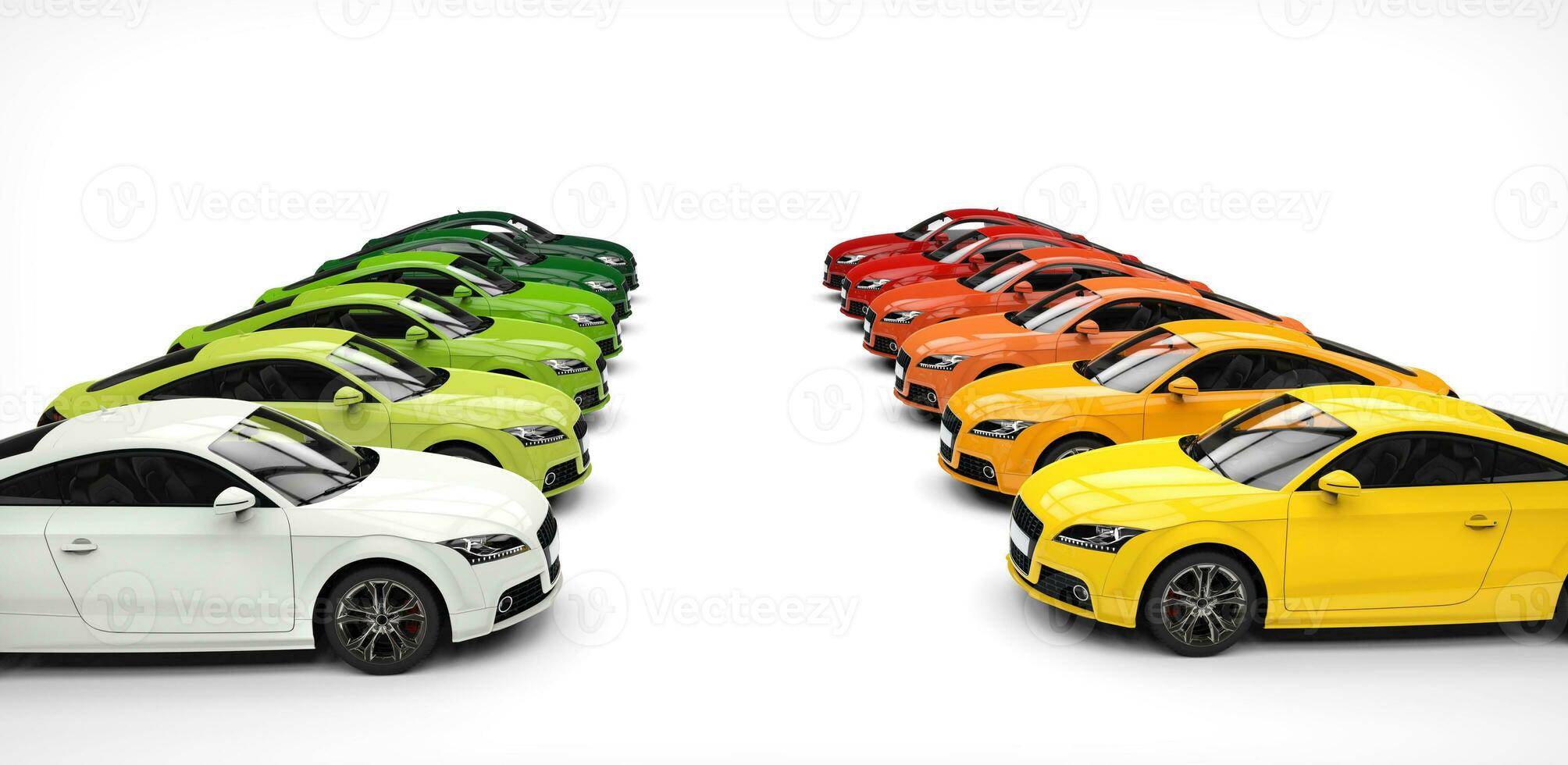 Yellow And Green Cars photo