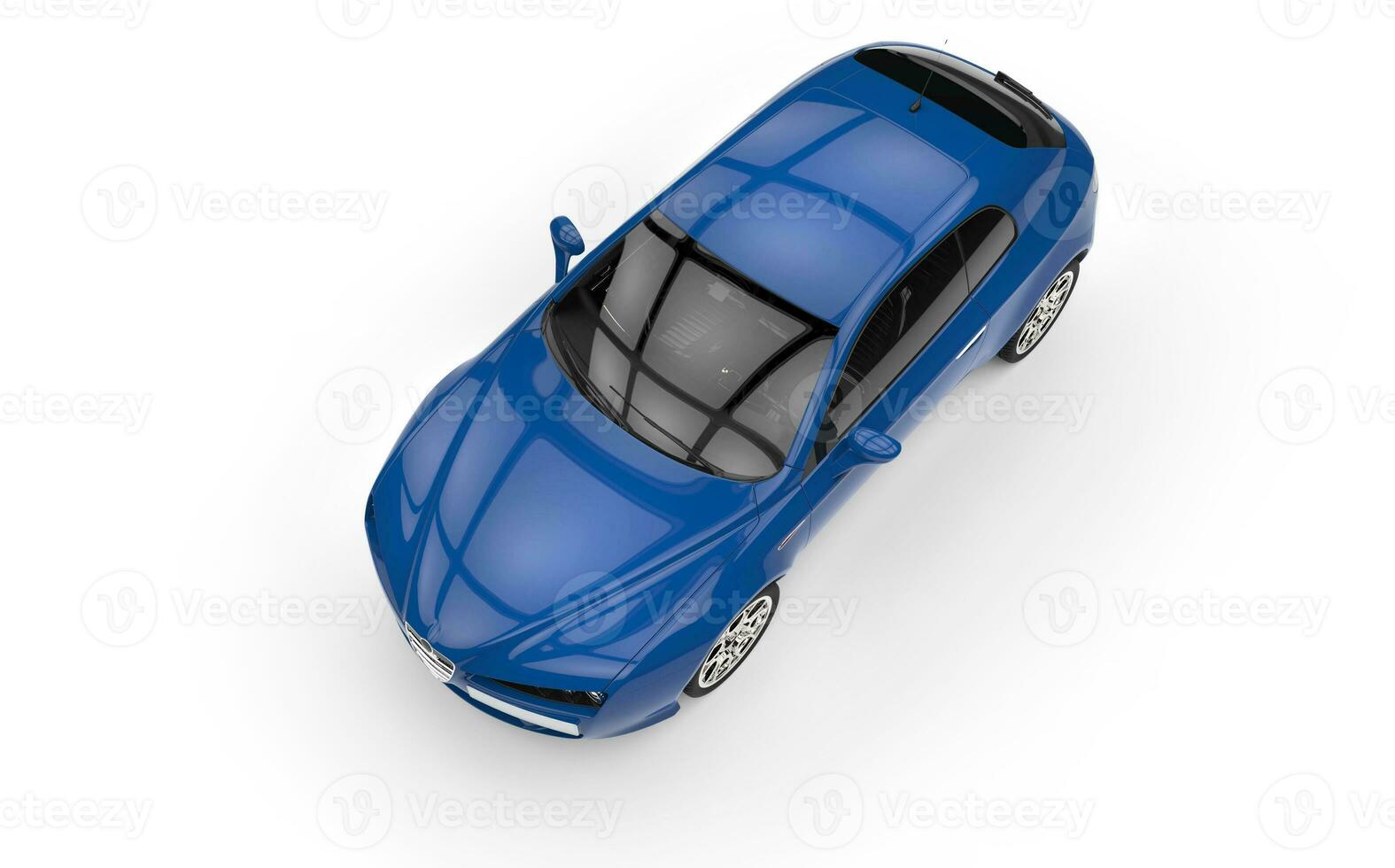 Blue Car Top View 2 photo