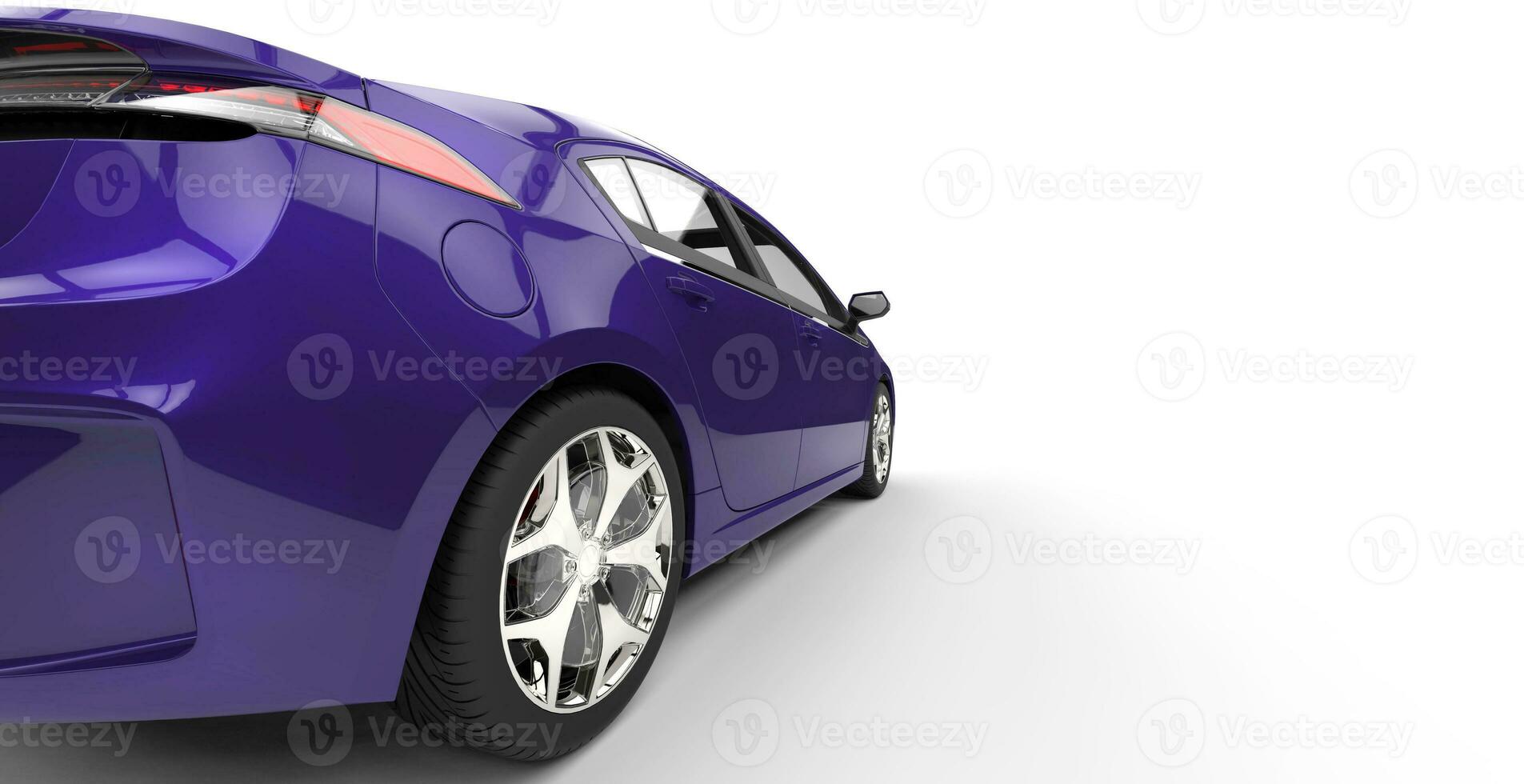 Purple  Electric Car Back View photo