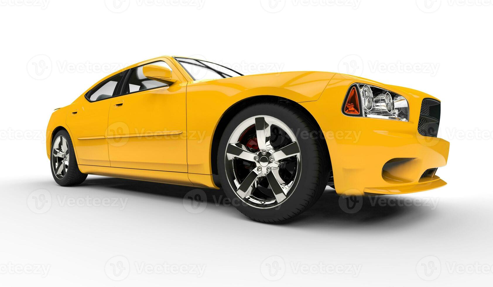 Yellow American Car - Wheel Closeup photo