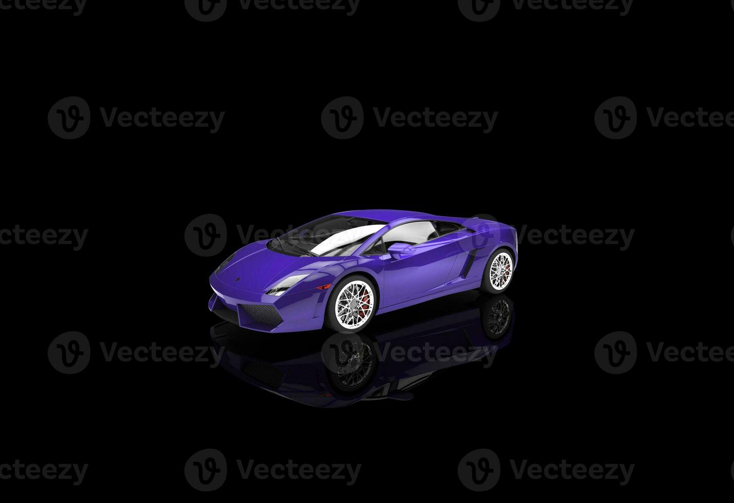 Purple Supercar On Black Background photo